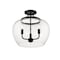 Z-Lite Joliet 3 Light Semi Flush Mount, Matte Black & Clear 473SF-MB - alternate 2